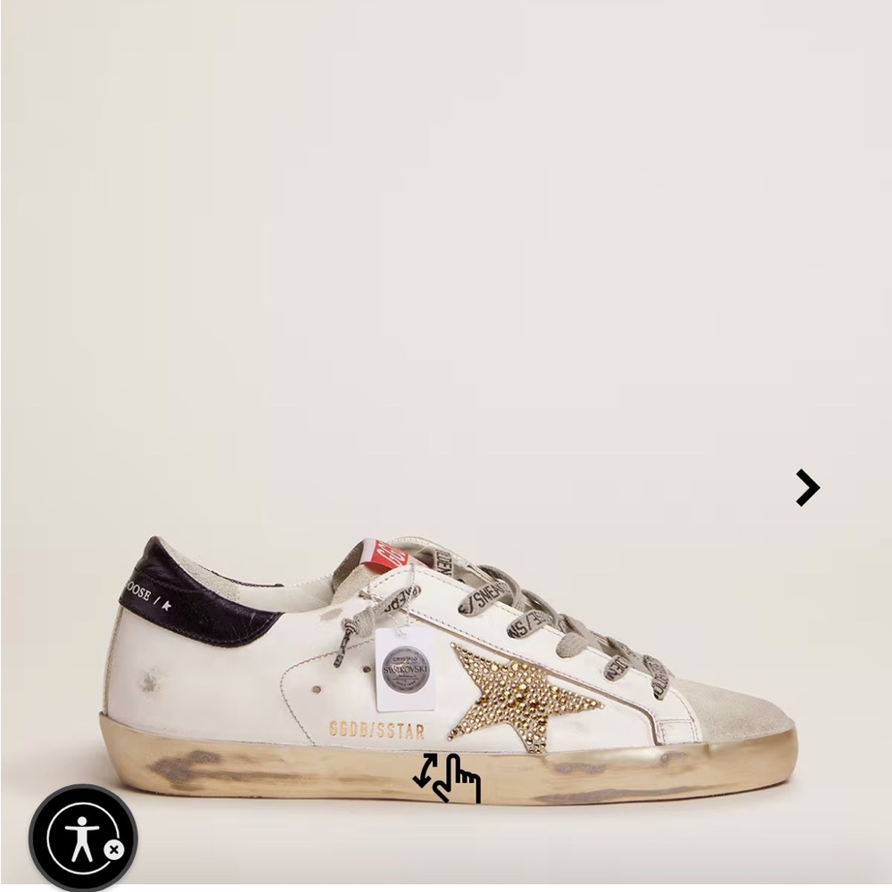 Golden Goose Swarovski crystal superstar blue heel tab